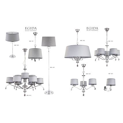 Jupiter 1609 - EG P CH - Křišťálová stojací lampa EGIDA 3xE27/60W/230V