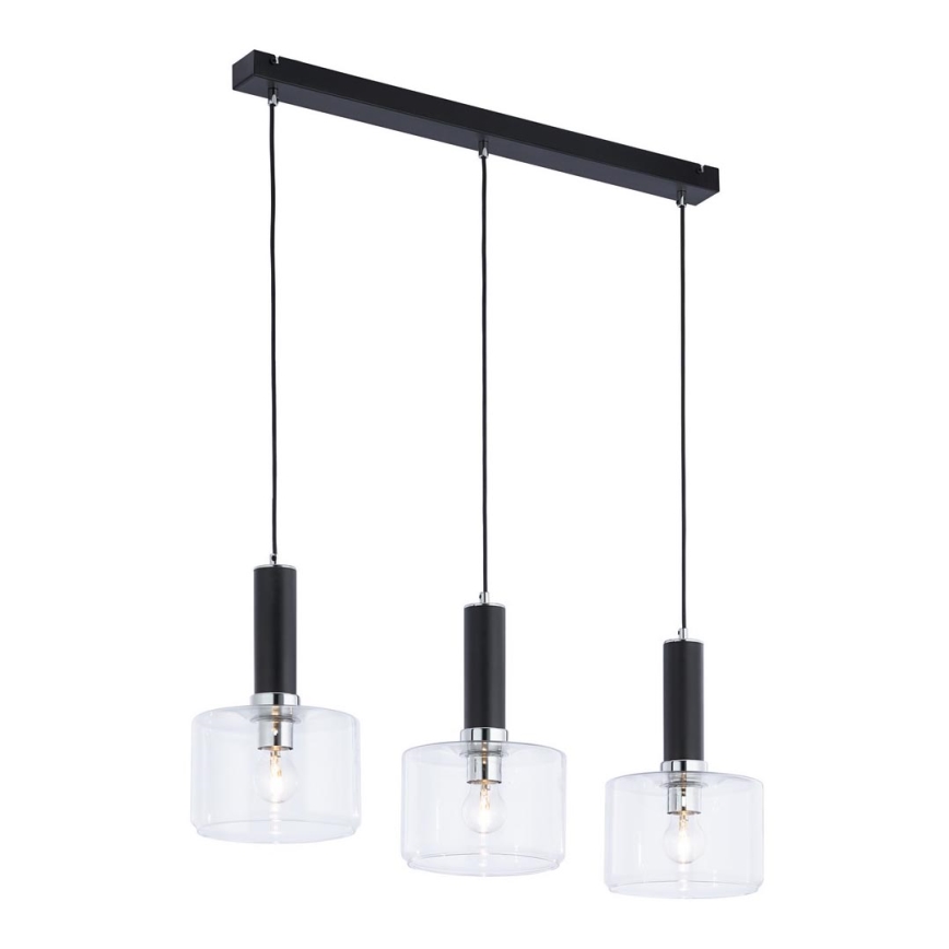 Jupiter 1857 - VA3 - Lustr na lanku VANES 3xE27/60W/230V lesklý chrom/černá
