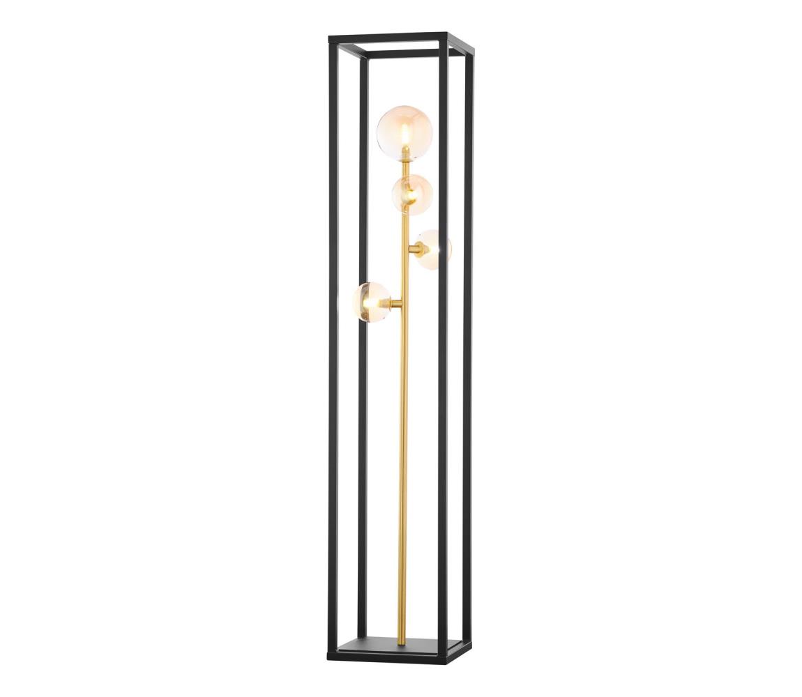 Jupiter 1911 - Stojací lampa NEPTUN 4xG9/14W/230V zlatá/černá/kouřová béžová 1911 Černá,Zlatá,Kouřová