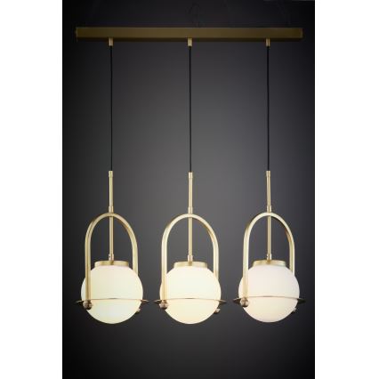 Jupiter 1917 - Lustr na lanku ROSSO 3xE27/15W/230V zlatá