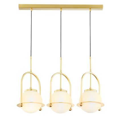 Jupiter 1917 - Lustr na lanku ROSSO 3xE27/15W/230V zlatá