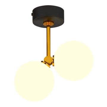 Jupiter 1918 - Lustr na tyči LUNA 2xG9/40W/230V mosaz/černá