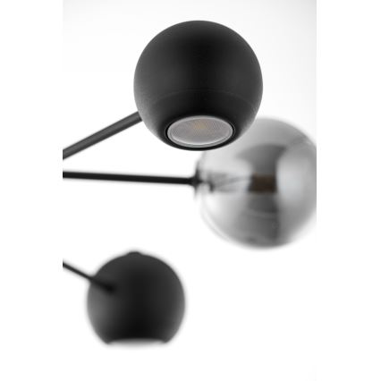 Jupiter 1974 - Lustr na tyči MOKA 3xGU10/10W/230V + 3xG9/10W/230V černá/lesklý chrom