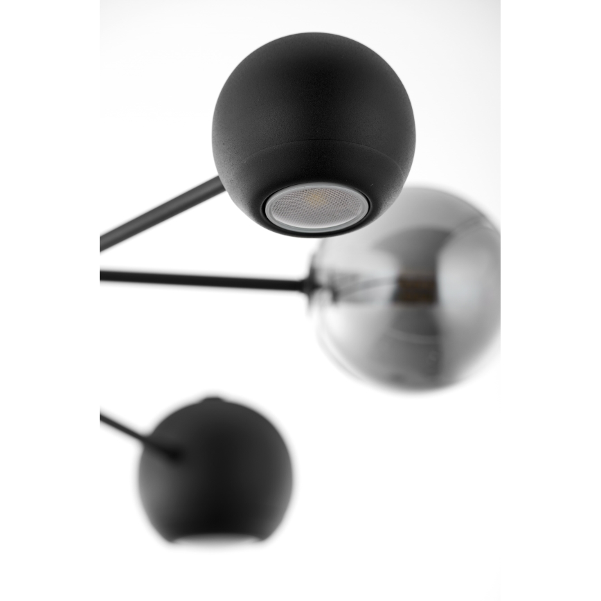 Jupiter 1974 - Lustr na tyči MOKA 3xGU10/10W/230V + 3xG9/10W/230V černá/lesklý chrom