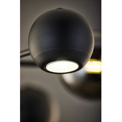 Jupiter 1974 - Lustr na tyči MOKA 3xGU10/10W/230V + 3xG9/10W/230V černá/lesklý chrom