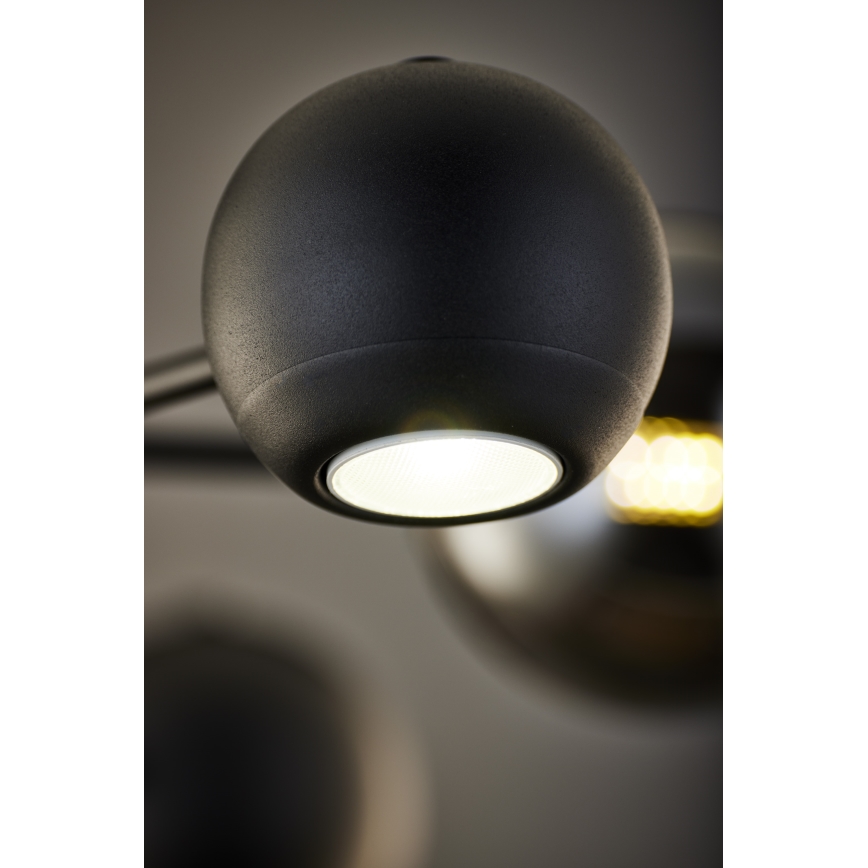 Jupiter 1974 - Lustr na tyči MOKA 3xGU10/10W/230V + 3xG9/10W/230V černá/lesklý chrom