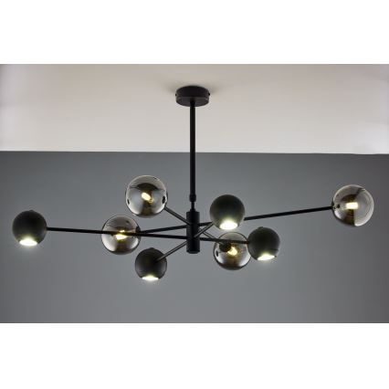 Jupiter 1975 - Lustr na tyči MOKA 4xGU10/10W/230V + 4xG9/10W/230V černá/lesklý chrom