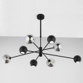 Jupiter 1975 - Lustr na tyči MOKA 4xGU10/10W/230V + 4xG9/10W/230V černá/lesklý chrom
