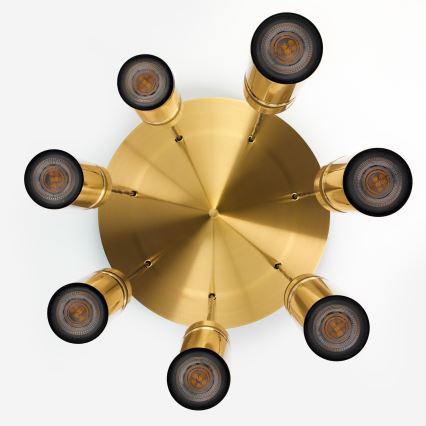 Jupiter 2021 - Lustr na lanku ALAS 7xGU10/10W/230V zlatá