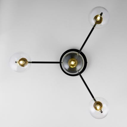 Jupiter 2034 - Přisazený lustr FIGARO 4xG9/10W/230V černá/zlatá/béžová/čirá