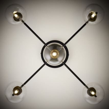Jupiter 2035 - Přisazený lustr FIGARO 5xG9/10W/230V černá/zlatá/béžová/čirá