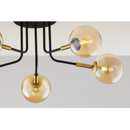 Jupiter 2038 - Lustr na tyči BURANO 5xG9/10W/230V černá/zlatá/béžová