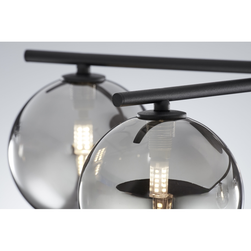 Jupiter 2048 - Přisazený lustr PRATO 5xG9/14W/230V černá/kouřová šedá