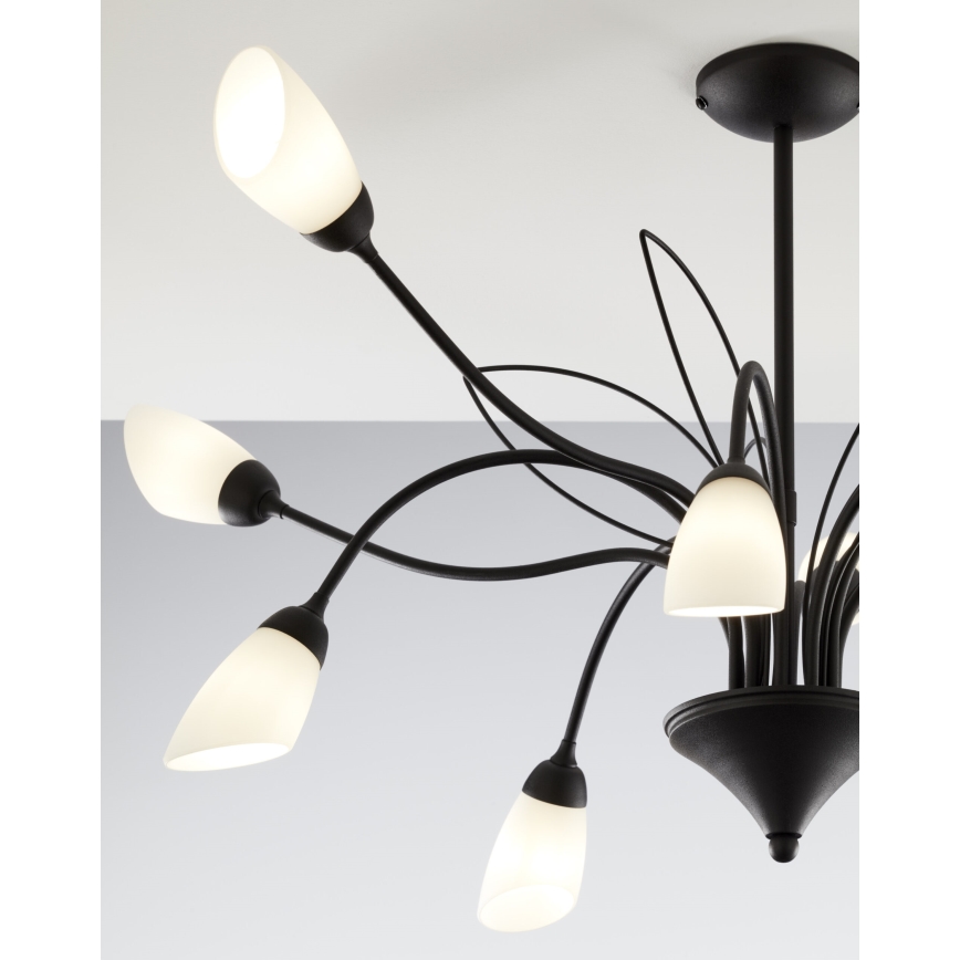 Jupiter 2056 - Lustr na tyči GLORIOSA 10xG9/14W/230V černá