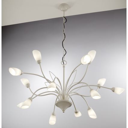 Jupiter 2062 - Lustr na řetězu GLORIOSA 15xG9/14W/230V krémová