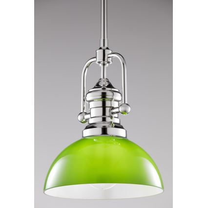 Jupiter 2071 - Lustr na tyči PLATINO 1xE27/15W/230V zelená/lesklý chrom