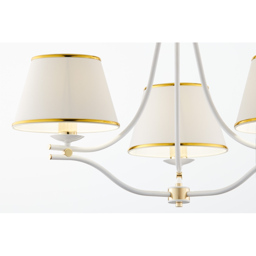 Jupiter 2085 - Lustr na řetězu SAMBA 3xE27/15W/230V bílá/zlatá