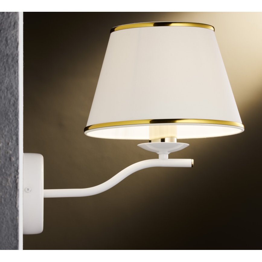 Jupiter 2086 - Nástěnná lampa SAMBA 1xE27/15W/230V bílá/zlatá