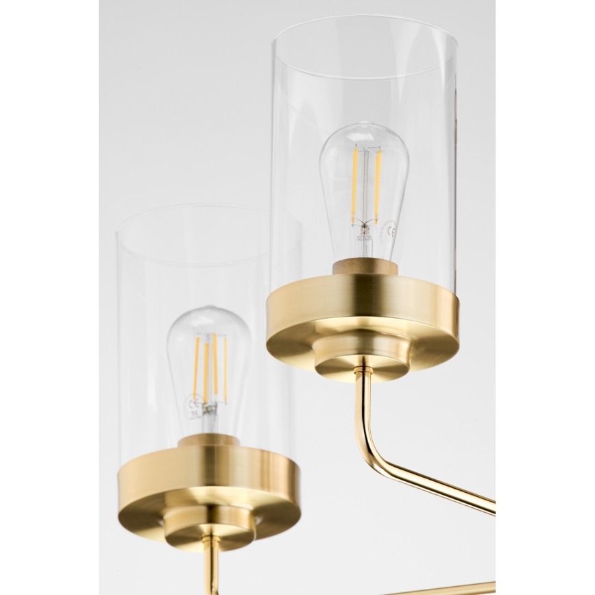 Jupiter 2087 - Lustr na tyči RAMIREZ 3xE27/15W/230V zlatá/černá