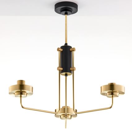 Jupiter 2087 - Lustr na tyči RAMIREZ 3xE27/15W/230V zlatá/černá