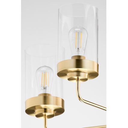 Jupiter 2088 - Lustr na tyči RAMIREZ 5xE27/15W/230V zlatá/černá