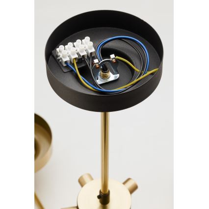 Jupiter 2088 - Lustr na tyči RAMIREZ 5xE27/15W/230V zlatá/černá