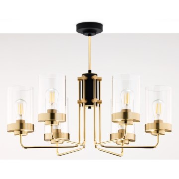 Jupiter 2089 - Lustr na tyči RAMIREZ 6xE27/15W/230V zlatá/černá