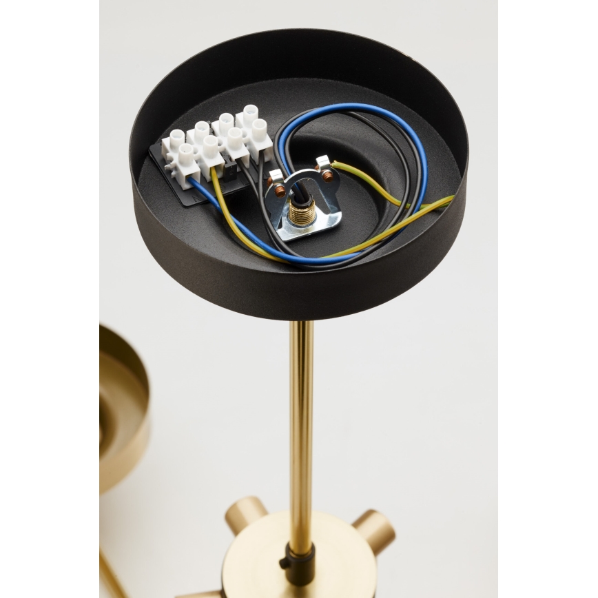 Jupiter 2089 - Lustr na tyči RAMIREZ 6xE27/15W/230V zlatá/černá