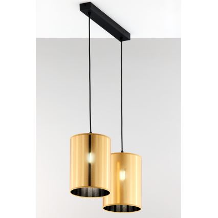 Jupiter 2091 - Lustr na lanku CORTINA 2xE27/15W/230V zlatá/černá