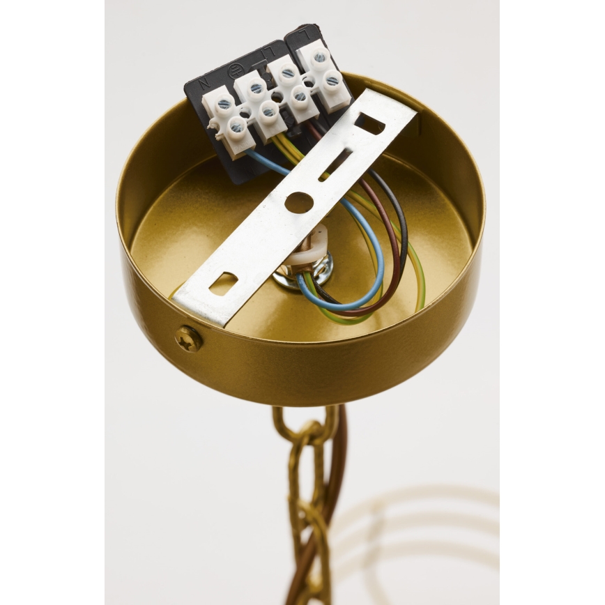 Jupiter 2095 - Lustr na řetězu ARTHUR 6xE27/15W/230V modrá/zlatá