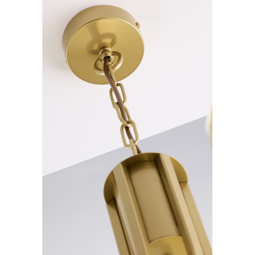 Jupiter 2097 - Lustr na řetězu ARTHUR 5xE27/15W/230V bílá/zlatá/dekor mramoru