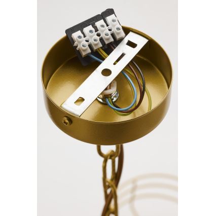 Jupiter 2098 - Lustr na řetězu ARTHUR 6xE27/15W/230V bílá/zlatá/dekor mramoru