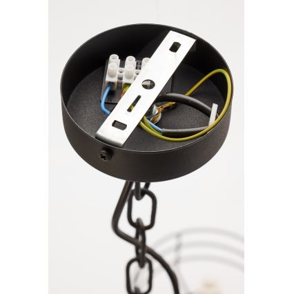 Jupiter 2104 - Lustr na řetězu ARTHUR 5xE27/15W/230V bílá/černá/dekor mramoru