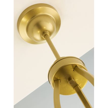 Jupiter 2109 - Lustr na tyči KASZMIR 3xE27/15W/230V bílá/zlatá/dekor mramoru