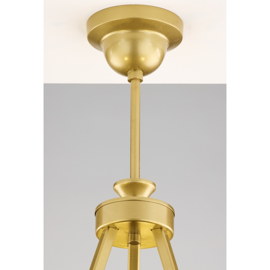 Jupiter 2109 - Lustr na tyči KASZMIR 3xE27/15W/230V bílá/zlatá/dekor mramoru