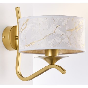 Jupiter 2111 - Nástěnná lampa KASZMIR 1xE27/15W/230V bílá/zlatá/dekor mramoru