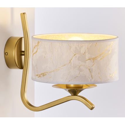 Jupiter 2111 - Nástěnná lampa KASZMIR 1xE27/15W/230V bílá/zlatá/dekor mramoru
