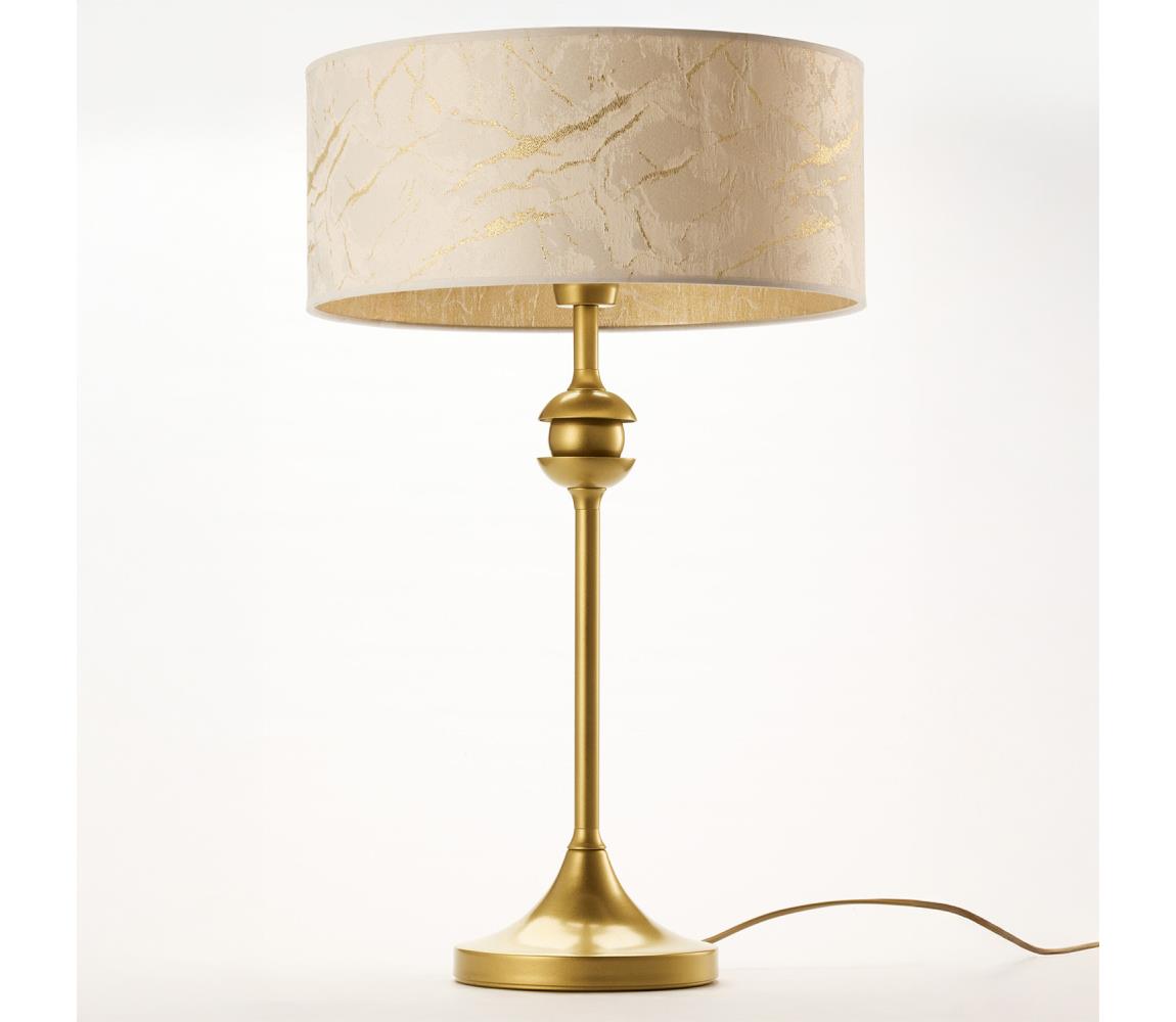 Jupiter 2112 - Stolní lampa KASZMIR 1xE27/15W/230V bílá/zlatá/dekor mramoru 2112