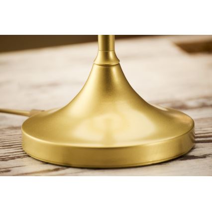 Jupiter 2112 - Stolní lampa KASZMIR 1xE27/15W/230V bílá/zlatá/dekor mramoru