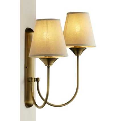 Jupiter 2168 - Nástěnná lampa TILIA 2xE14/11W/230V bronz/béžová