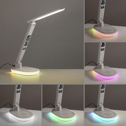 JUST LIGHT. 11018-16 - LED RGBW Stmívatelná dotyková stolní lampa s bezdrátovým nabíjením TINA LED/4W/230V bílá