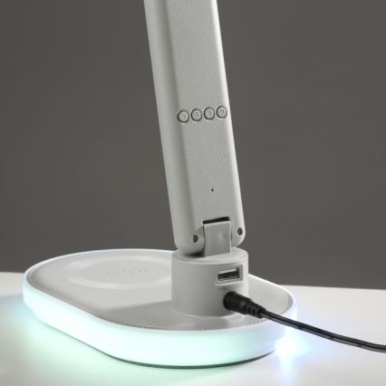 JUST LIGHT. 11018-16 - LED RGBW Stmívatelná dotyková stolní lampa s bezdrátovým nabíjením TINA LED/4W/230V bílá