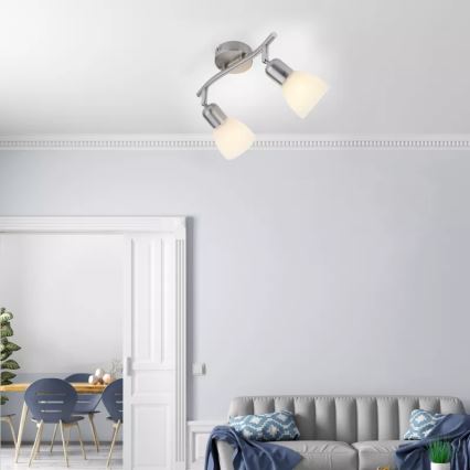 JUST LIGHT. 11952-55 - Bodové svítidlo KARO 2xE14/40W/230V matný chrom