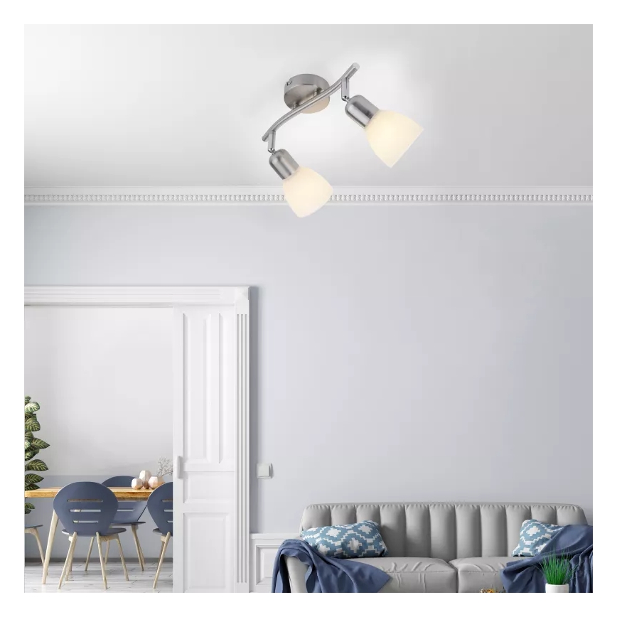 JUST LIGHT. 11952-55 - Bodové svítidlo KARO 2xE14/40W/230V matný chrom