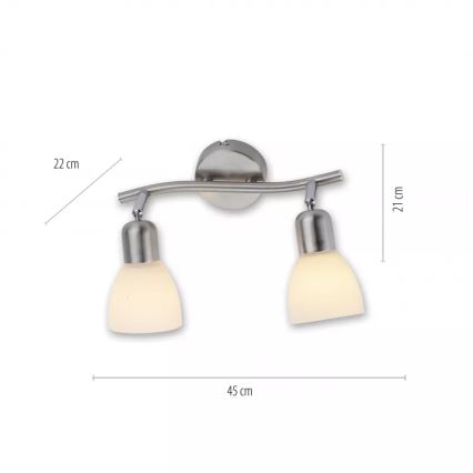 JUST LIGHT. 11952-55 - Bodové svítidlo KARO 2xE14/40W/230V matný chrom