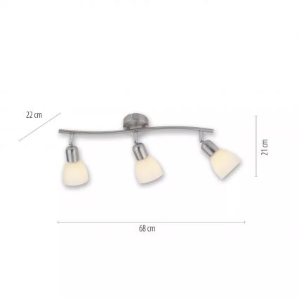 JUST LIGHT. 11953-55 - Bodové svítidlo KARO 3xE14/40W/230V matný chrom