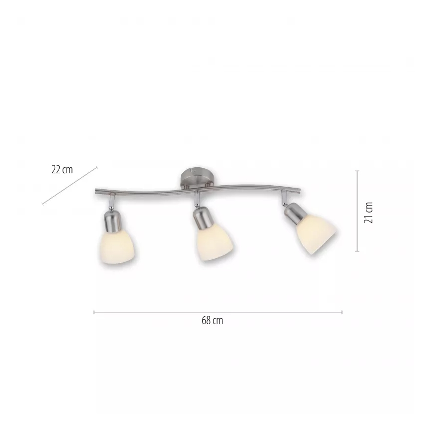 JUST LIGHT. 11953-55 - Bodové svítidlo KARO 3xE14/40W/230V matný chrom