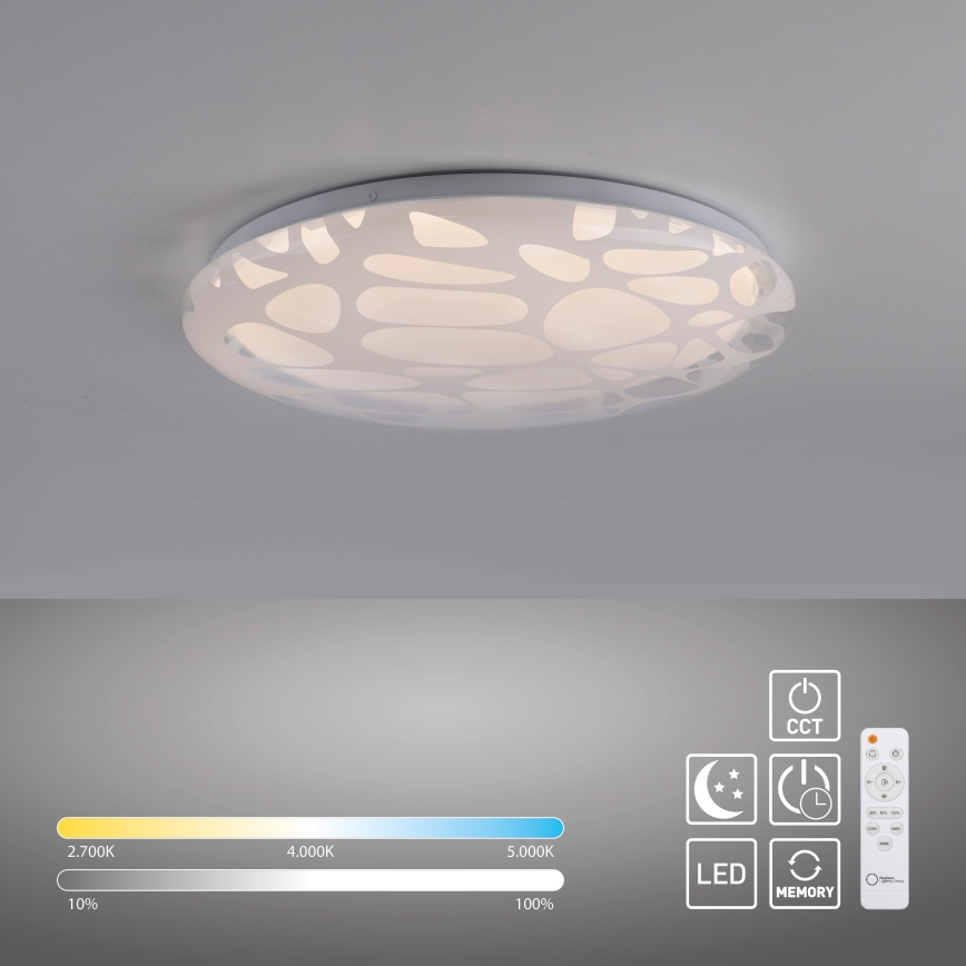 JUST LIGHT. 14009-16 - LED Stmívatelné stropní svítidlo ART PLAFO LED/20W/230V 2700-6500K pr. 38 cm bílá + dálkové ovládání