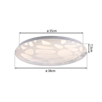 JUST LIGHT. 14009-16 - LED Stmívatelné stropní svítidlo ART PLAFO LED/20W/230V 2700-6500K pr. 38 cm bílá + dálkové ovládání