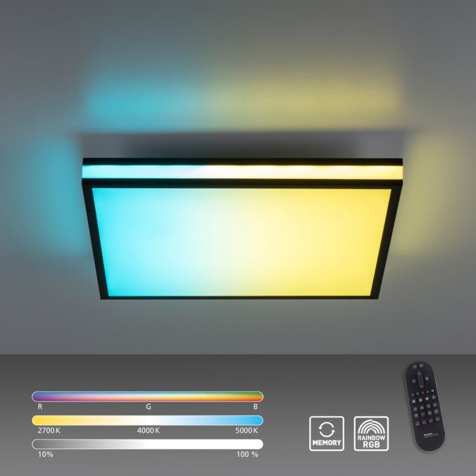 JUST LIGHT. 14110-18 - LED RGBW Stmívatelné stropní svítidlo MARIO BLACK LED/19,5W/230V 2700-5000K + dálkové ovládání